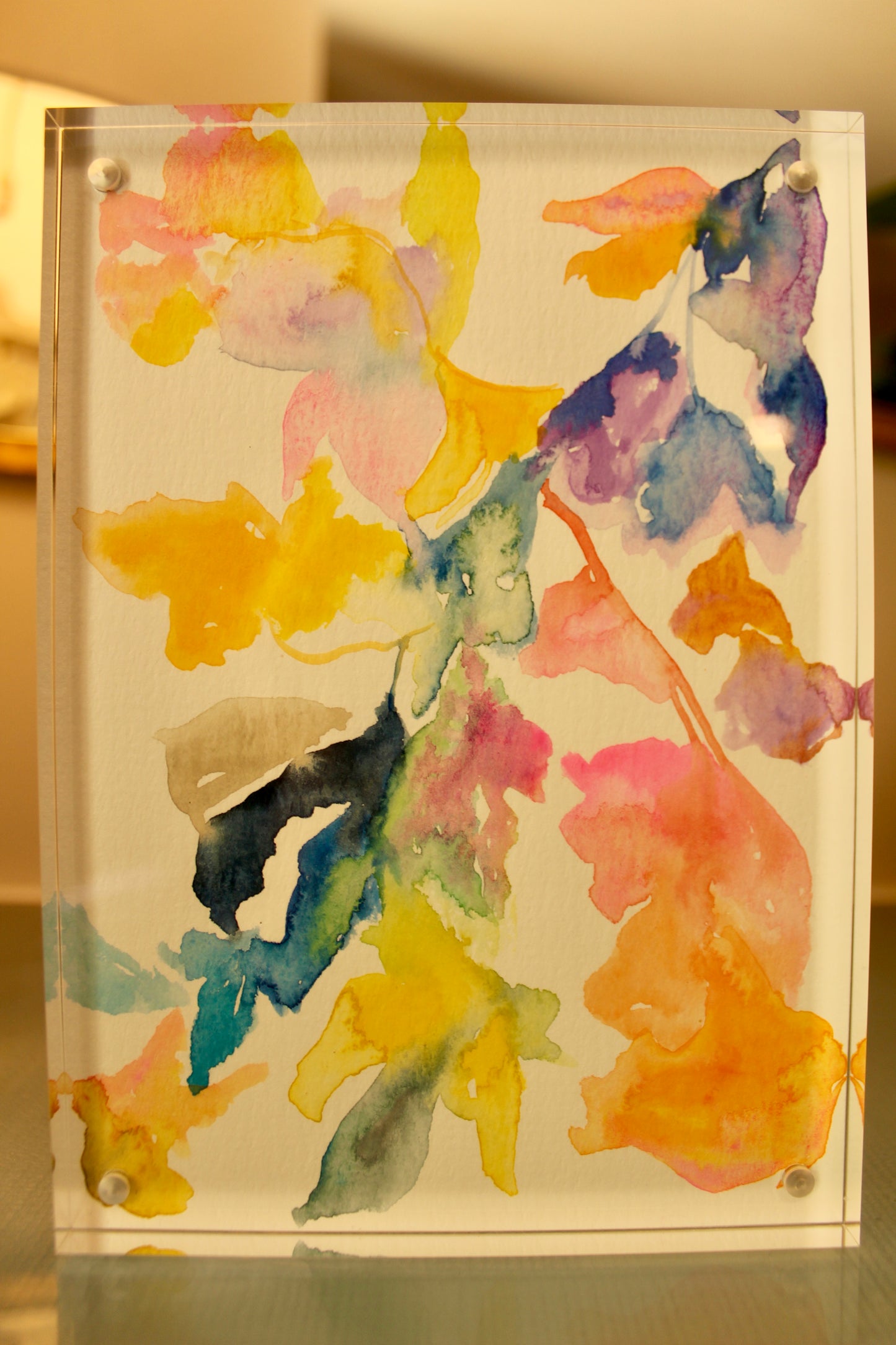 Soft Bloom III — Original Watercolor Floral Painting (5x7, Framed Botanical Art)