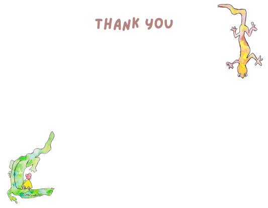 Kids Birthday Thank You Cards – Reptile Party Thank You Notes (Set of 5)