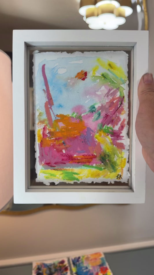 Debaser – 5x7 Abstract Watercolor & Oil Pastel on Textured Paper