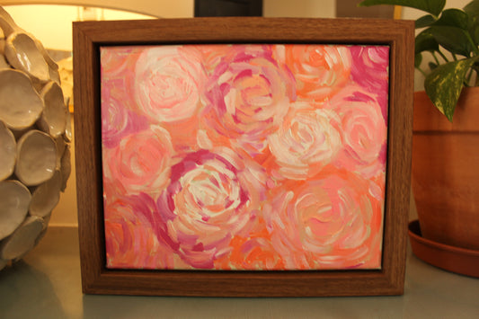 Rose Garden I — Original Acrylic Painting (8x10, Framed)
