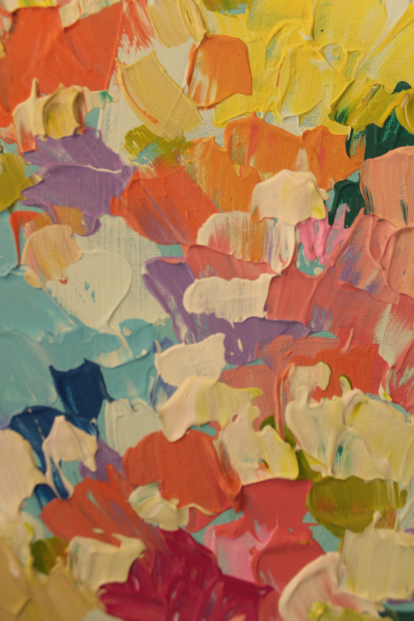 🌸 Bright Petal II — Original Abstract Acrylic Painting (8x10, Framed)