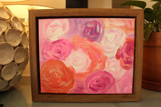 Rose Garden II — Original Acrylic Painting (8x10, Framed)