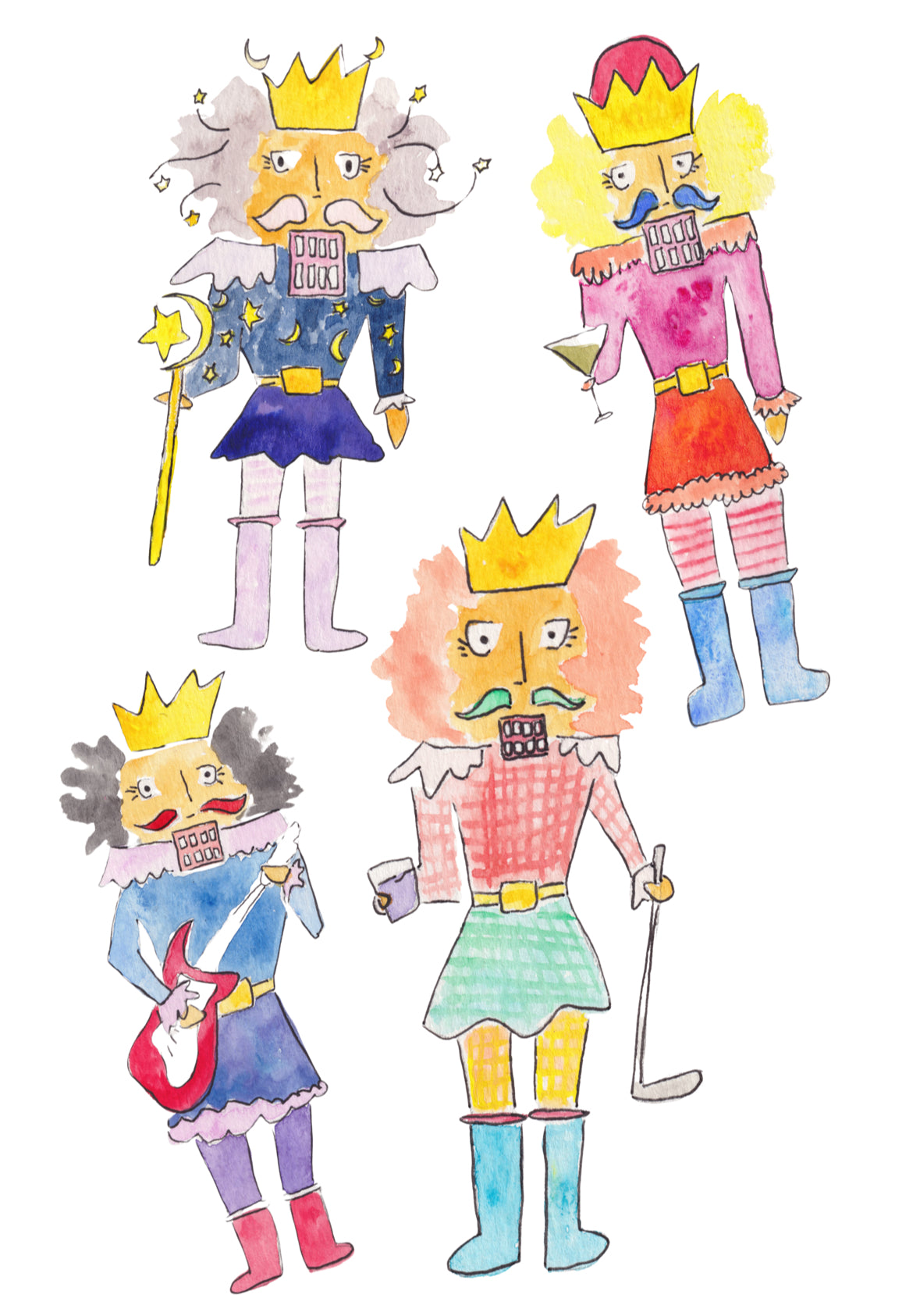 Whimsical Watercolor Nutcracker Wrapping Paper – Festive Holiday Gift Wrap