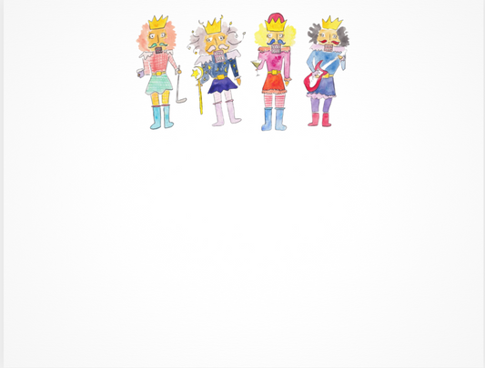 Whimsical Nutcracker Note Cards – 5.5x4 Watercolor Holiday Cards, Premium Matte Finish (Set of 5)