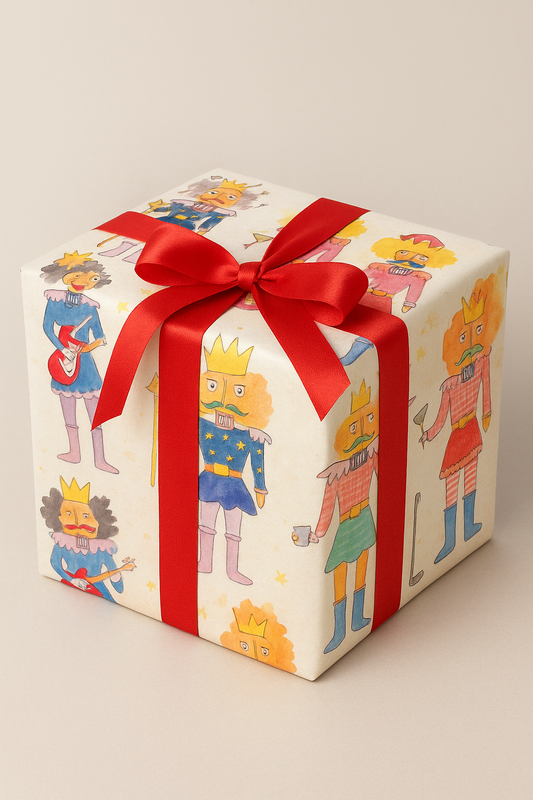 Whimsical Watercolor Nutcracker Wrapping Paper – Festive Holiday Gift Wrap