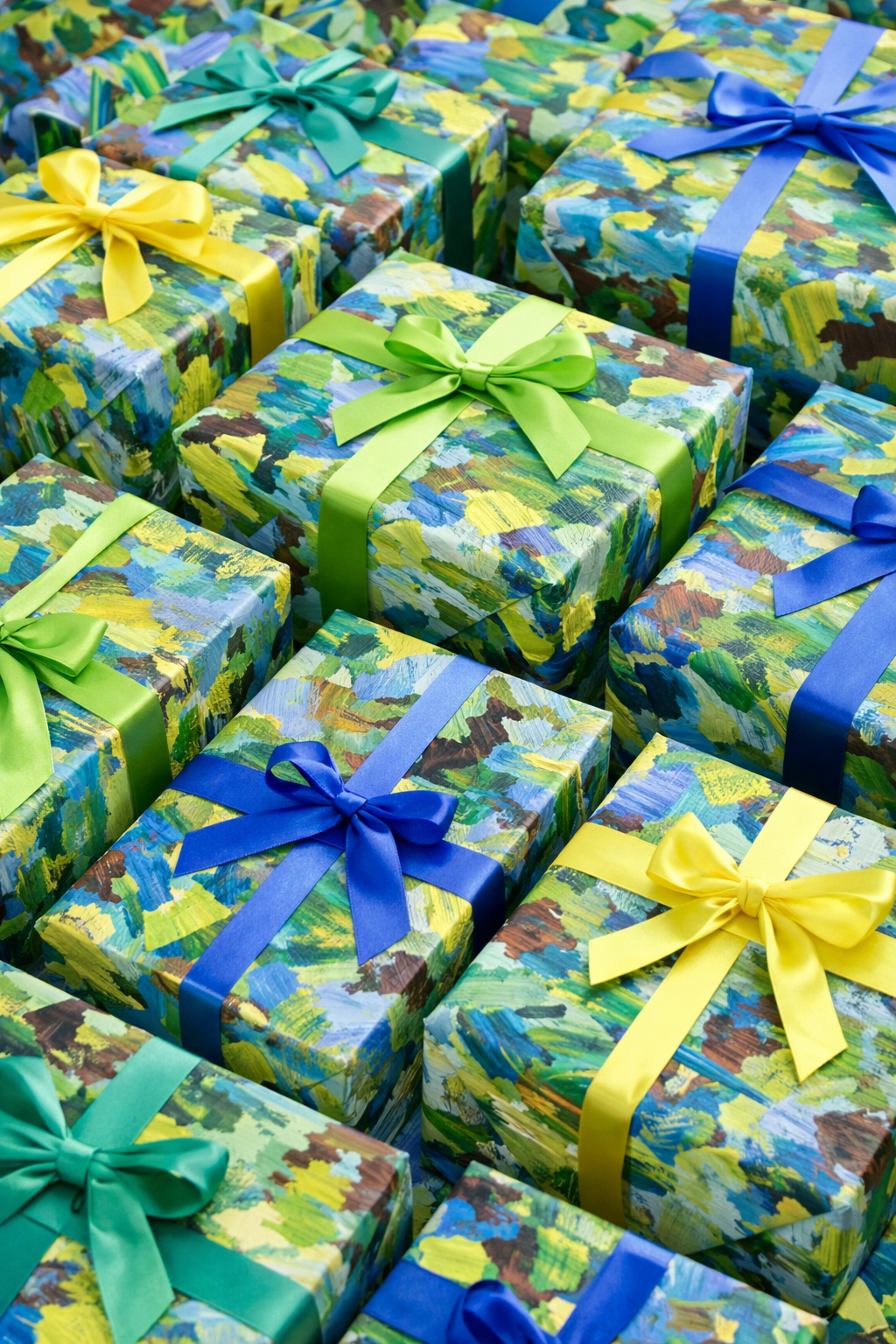 Abstract Coastal Gift Wrap – Painterly Overlap Pattern (4 Sheets)