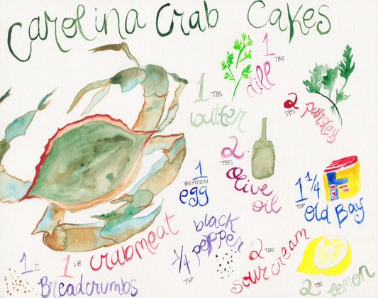 Custom Watercolor Illustrated Recipe