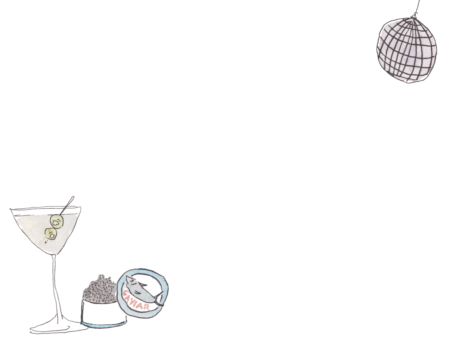 Girl Dinner Martini Note Cards – Set of 5